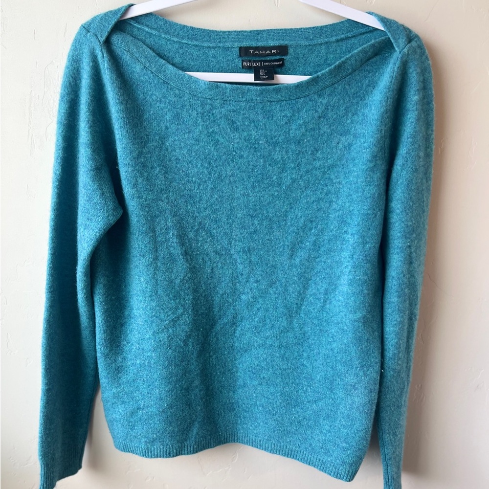 Tahari Cashmere Women's Blue Sweater Size Large